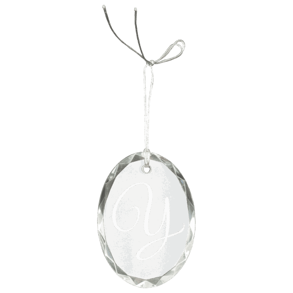 3" Crystal Faceted Oval Ornament