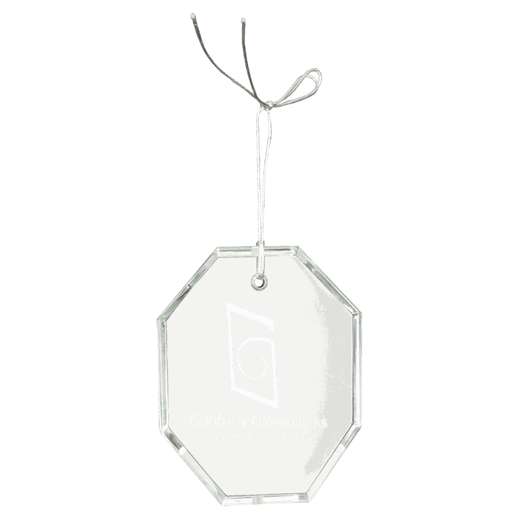 3 1/2" Crystal Octagon Ornament