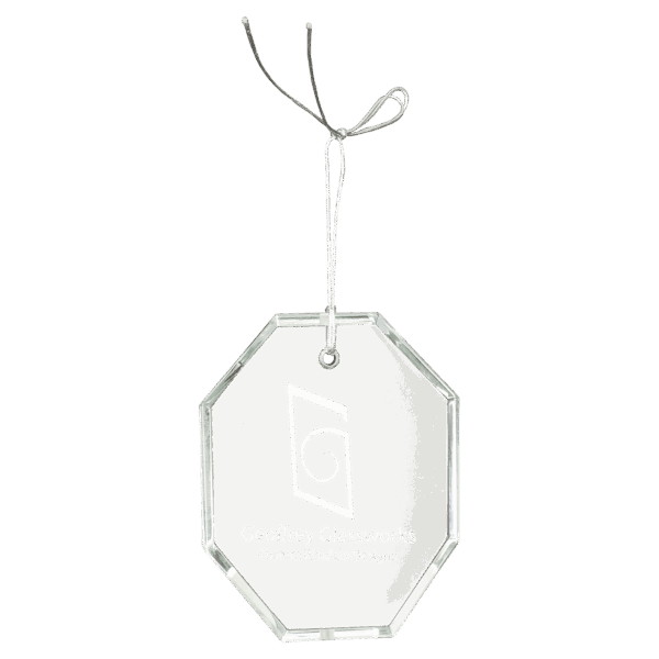 3 1/2" Crystal Octagon Ornament