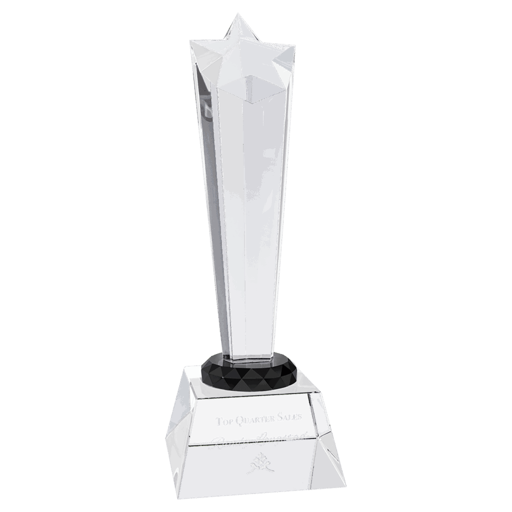 9" Crystal Rising Star with Clear Base