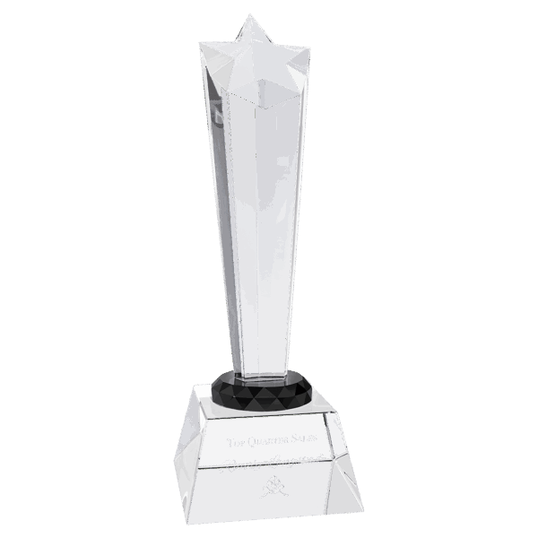 9" Crystal Rising Star with Clear Base