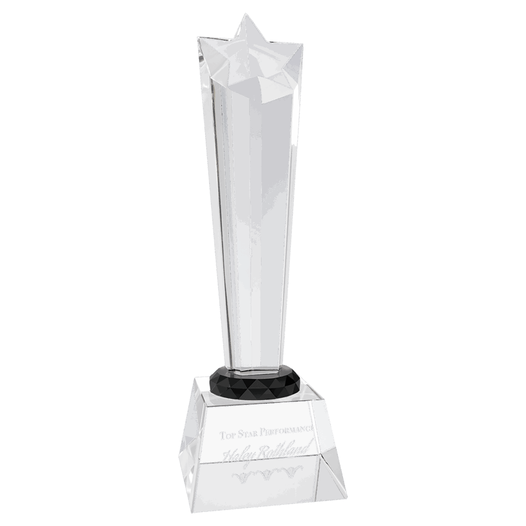 10" Crystal Rising Star with Clear Base