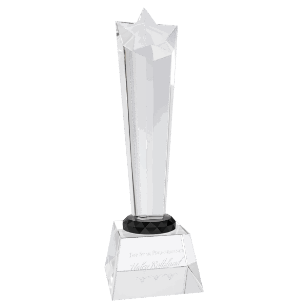 10" Crystal Rising Star with Clear Base