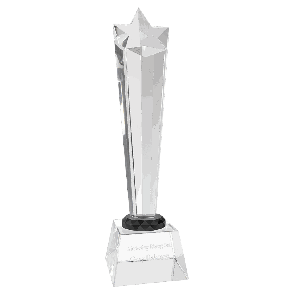 11 3/4" Crystal Rising Star with Clear Base