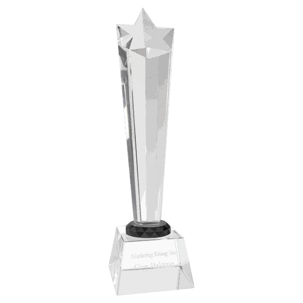 11 3/4" Crystal Rising Star with Clear Base