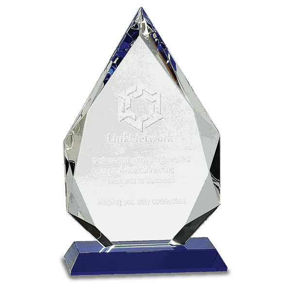9" Diamond Crystal on Blue Pedestal Base