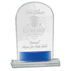 8 1/2" Crystal Arch with Blue Accent