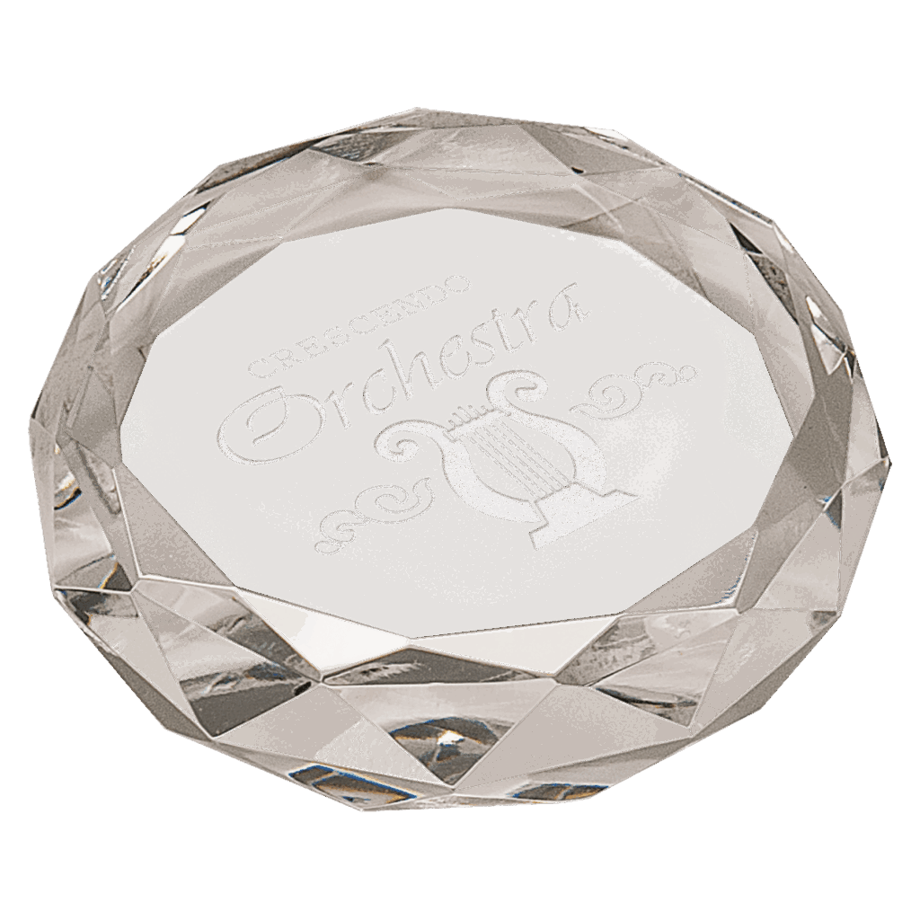 3" Clear Round Crystal Paperweight