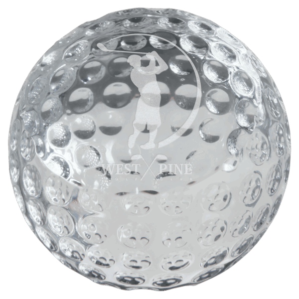 2 3/8" Crystal Golf Ball Paperweight