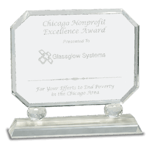 8" Rectangle Crystal on Clear Pedestal Base