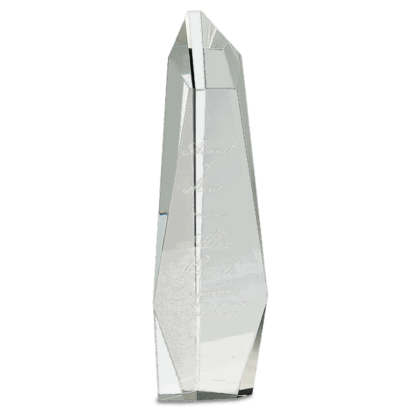 12" Clear Crystal Facet Slant-Top Tower