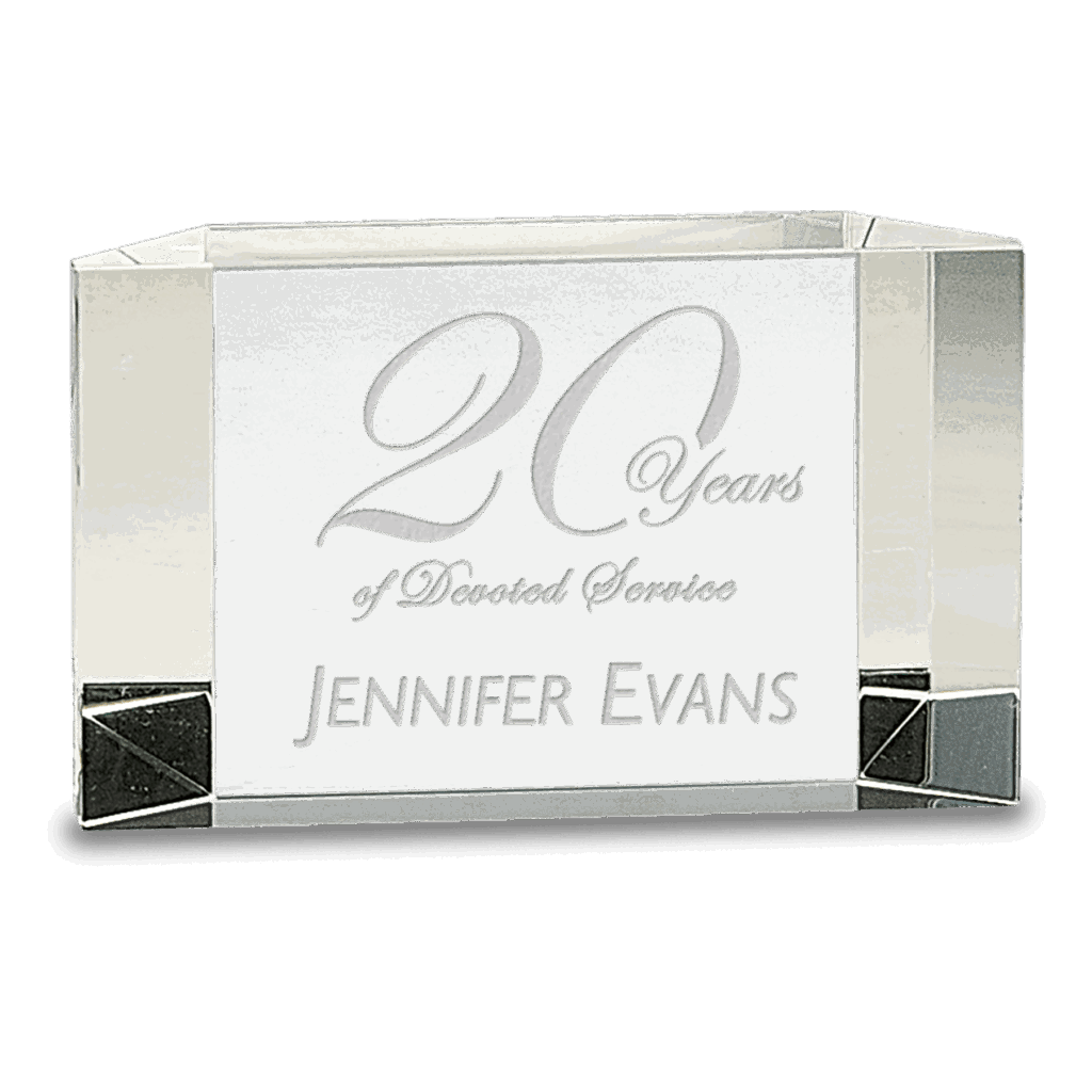 5" x 3" Clear Crystal Facet Block