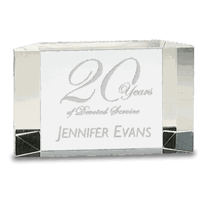 5" x 3" Clear Crystal Facet Block