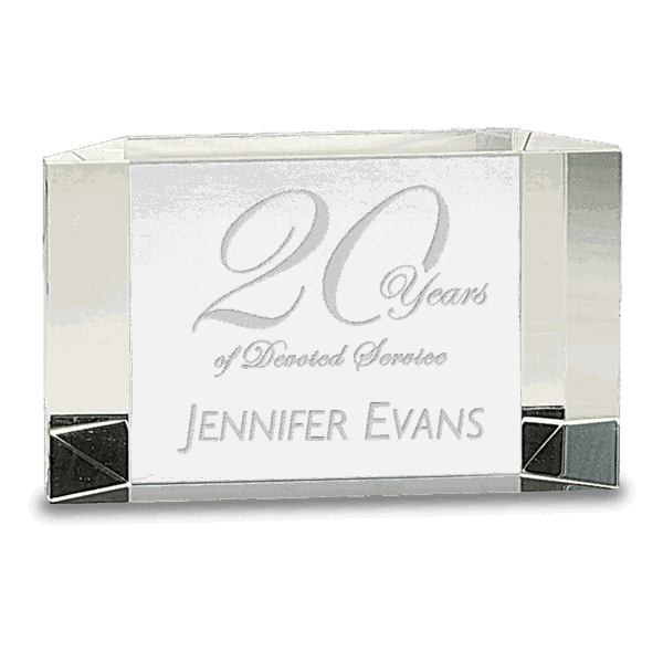 5" x 3" Clear Crystal Facet Block