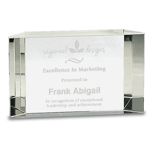 6" x 3 1/2" Clear Crystal Facet Block