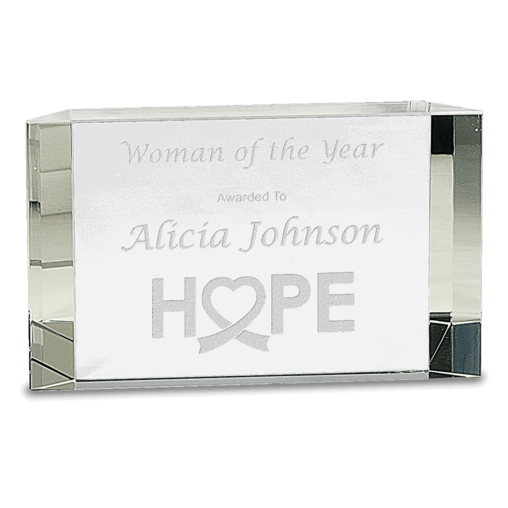 7" x 4 1/4" Clear Crystal Facet Block