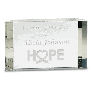 7" x 4 1/4" Clear Crystal Facet Block