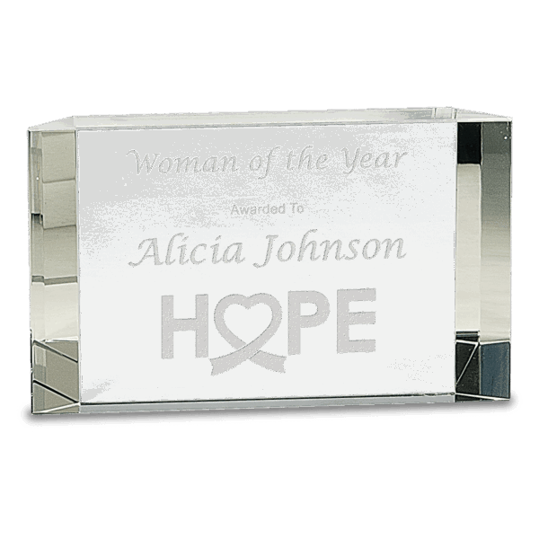 7" x 4 1/4" Clear Crystal Facet Block