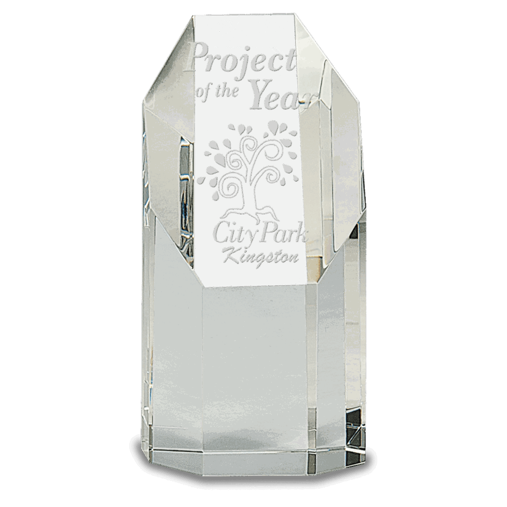 6 1/4" Clear Crystal Octagon Tower