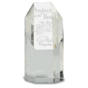 6 1/4" Clear Crystal Octagon Tower