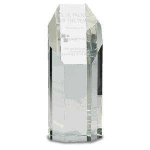 8" Clear Crystal Octagon Tower