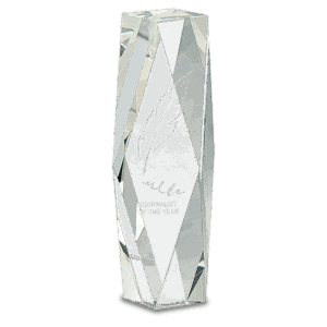 8" Clear Crystal Facet Tower