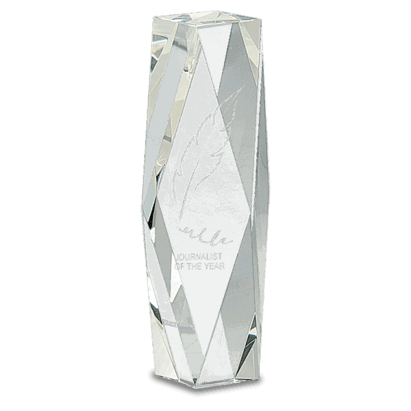 8" Clear Crystal Facet Tower