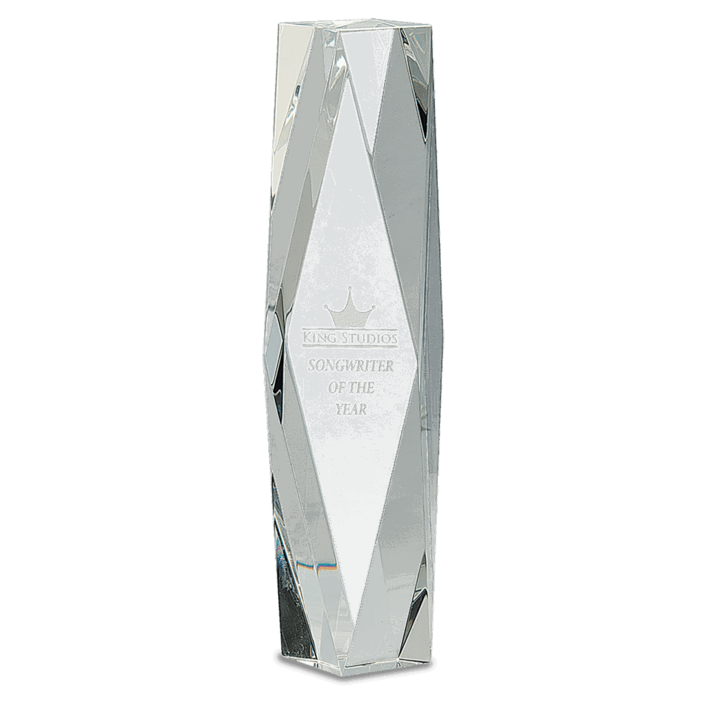 12" Clear Crystal Facet Tower