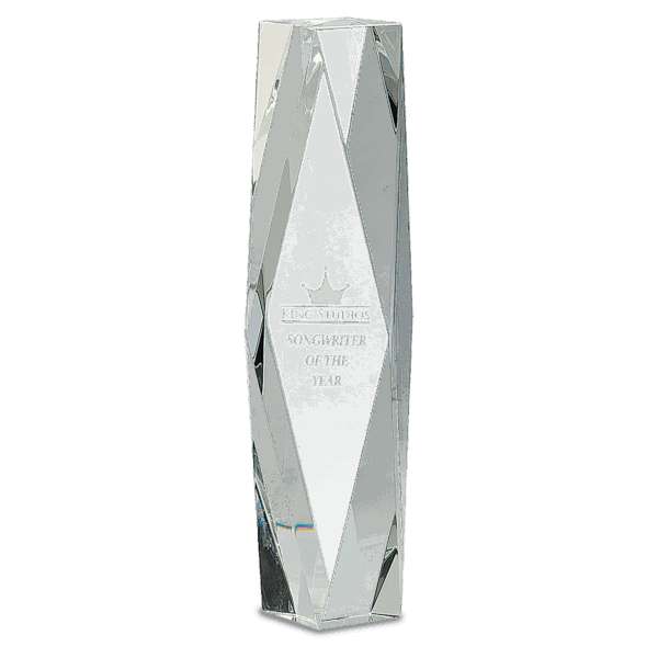 12" Clear Crystal Facet Tower