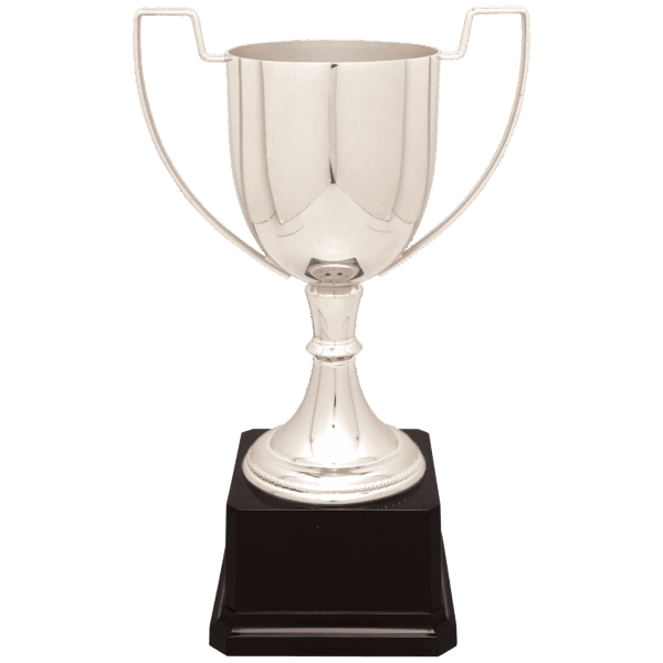 10 1/2" Silver Completed Zinc Cup Trophy on Plastic Base