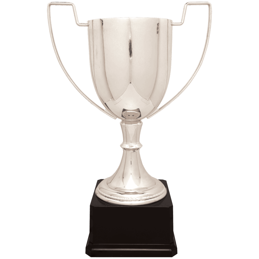 15 1/4" Silver Completed Zinc Cup Trophy on Plastic Base