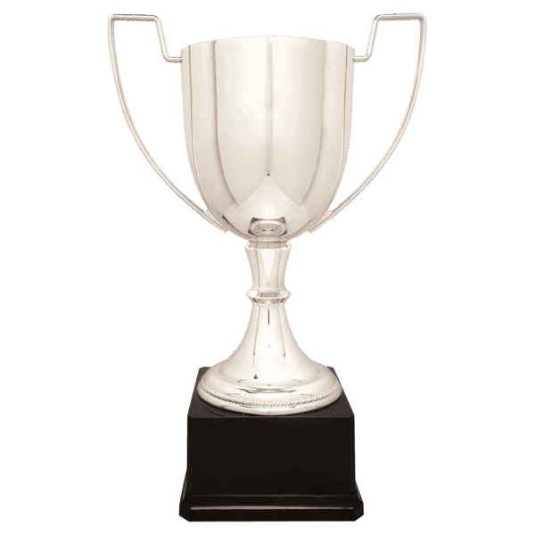 17 1/2" Silver Completed Zinc Cup Trophy on Plastic Base