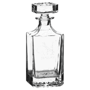 Polar Camel 750 mL Square Glass Decanter in Black Gift Box with Printed Paper Sleeve