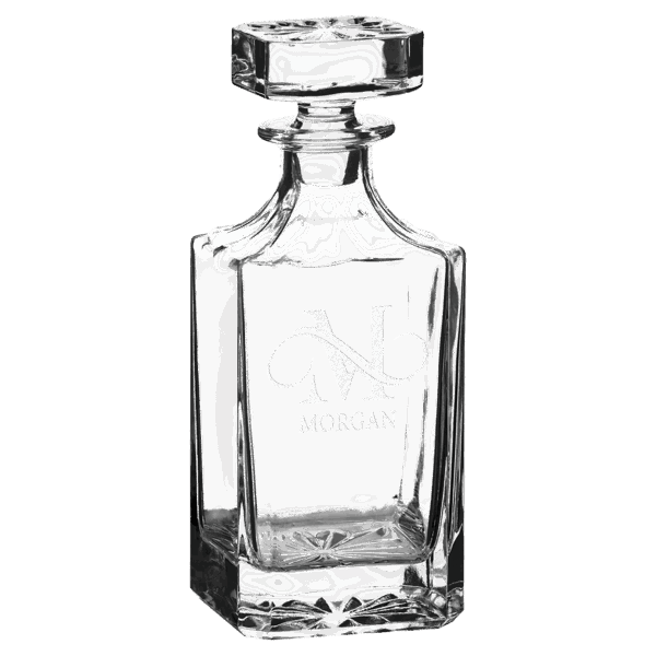 Polar Camel 750 mL Square Glass Decanter in Black Gift Box with Printed Paper Sleeve