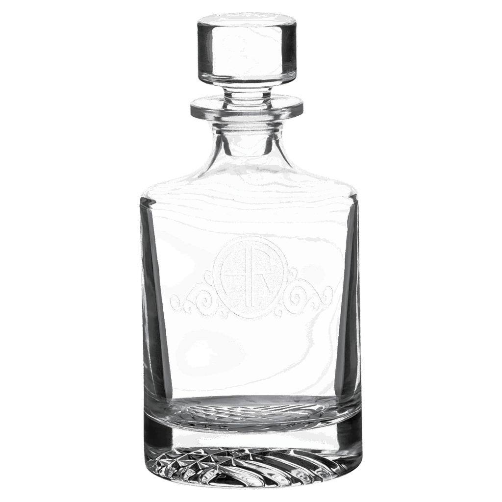 Polar Camel 850 mL Round Glass Decanter in Black Gift Box with Printed Paper Sleeve