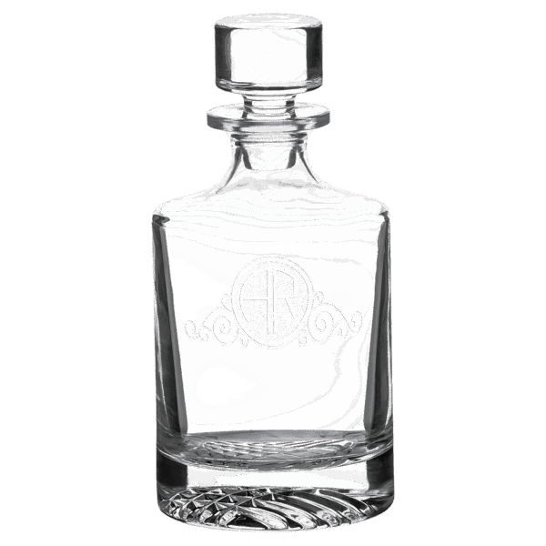 Polar Camel 850 mL Round Glass Decanter in Black Gift Box with Printed Paper Sleeve