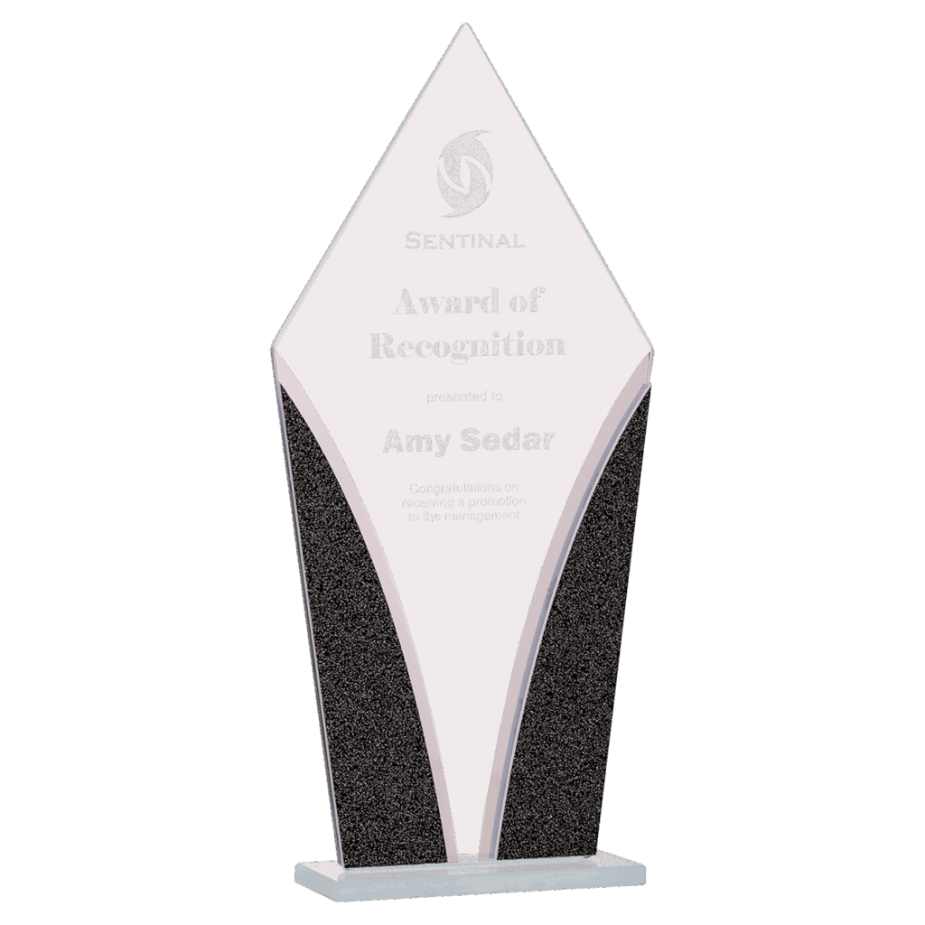 10 1/2" Diamond Designer Glass Award