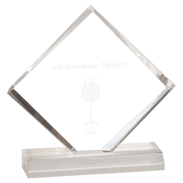 5" x 5" Clear Diamond Jewel Beveled Acrylic Blank
