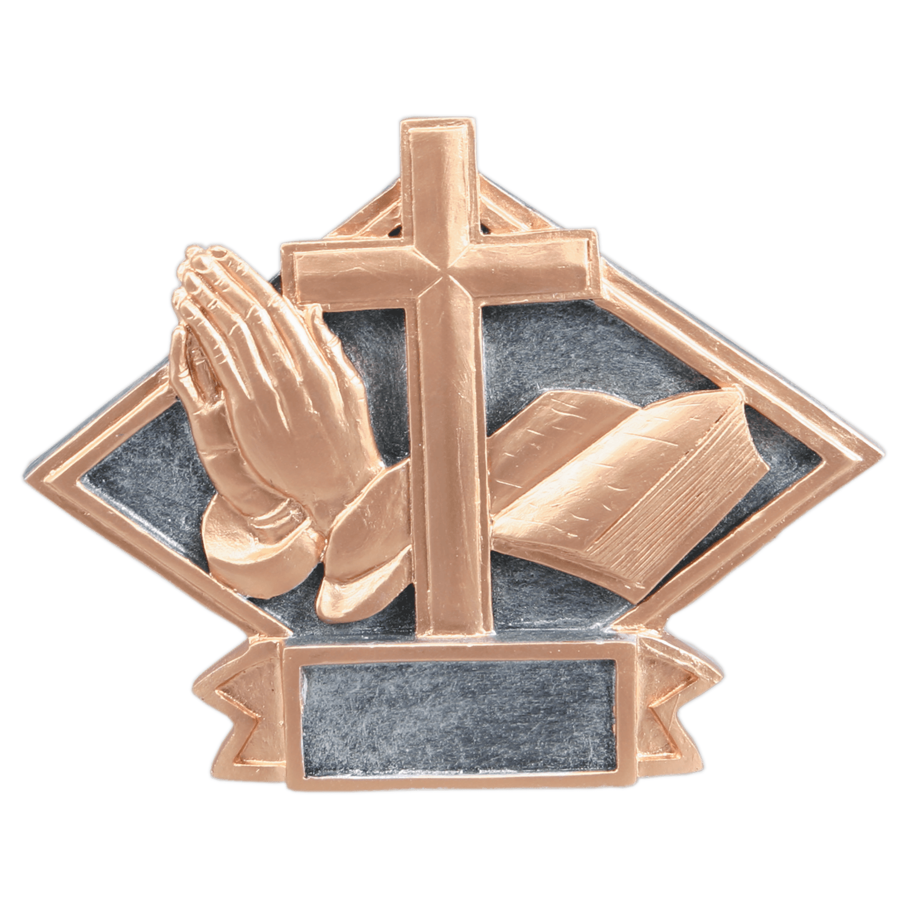 6" x 4 1/2" Religious Diamond Plate Resin