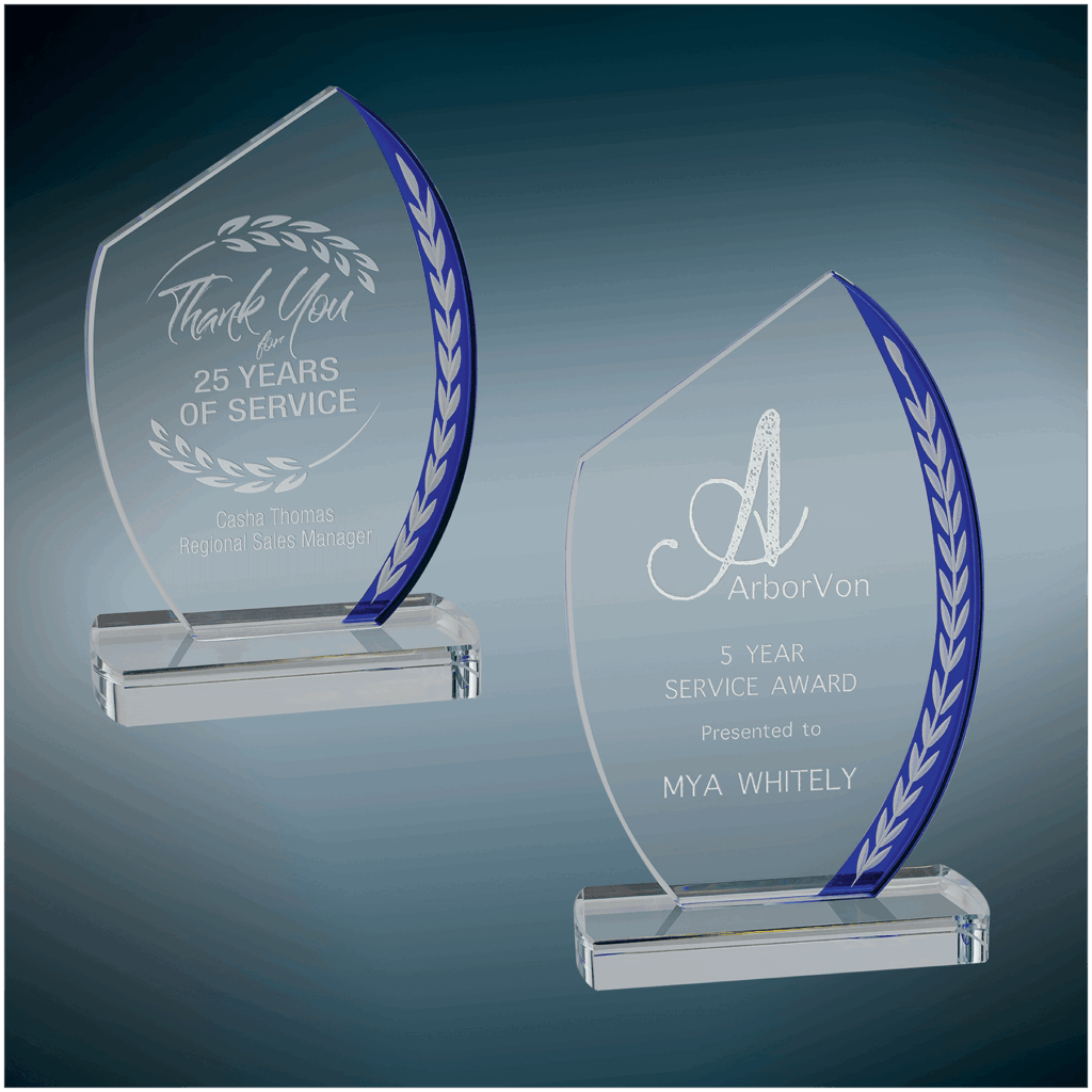 Blue Slant Oval Edge Glass Sample Set