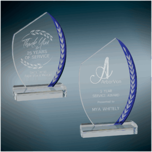 Blue Slant Oval Edge Glass Sample Set