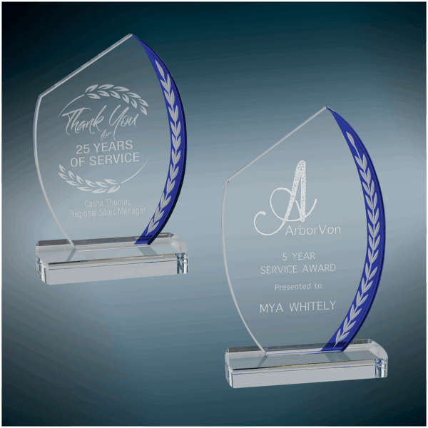 Blue Slant Oval Edge Glass Sample Set