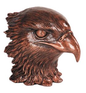6" Antique Metallic Bronze Eagle Head Resin