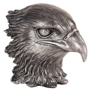 6" Antique Metallic Silver Eagle Head Resin