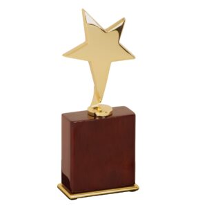 7 1/2" Gold Star Award on Rosewood Piano Finish Base