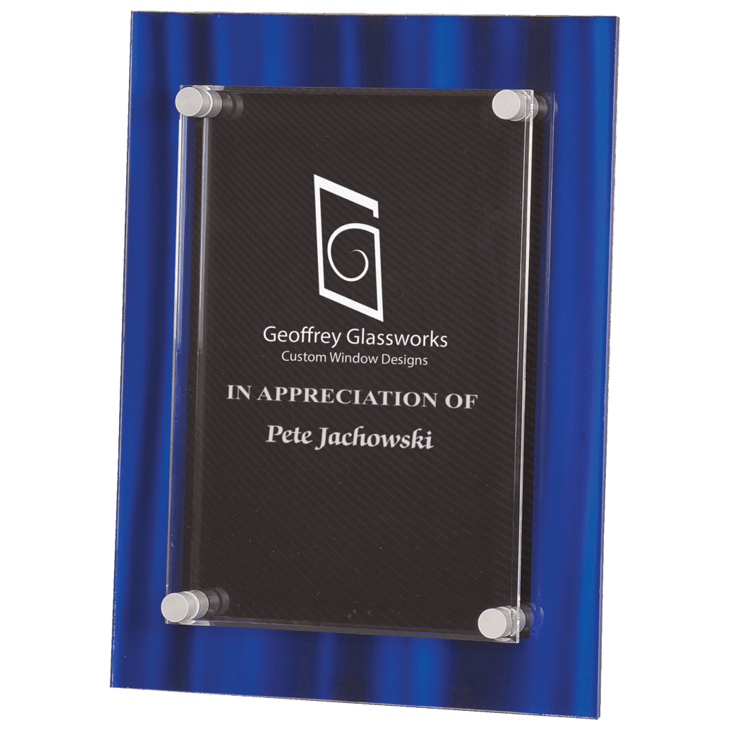 9" x 12" Blue Velvet Stand-Off Acrylic Plaque