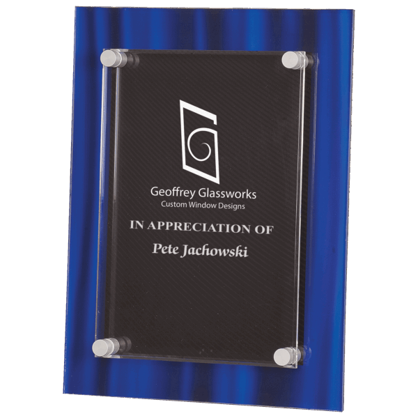 9" x 12" Blue Velvet Stand-Off Acrylic Plaque