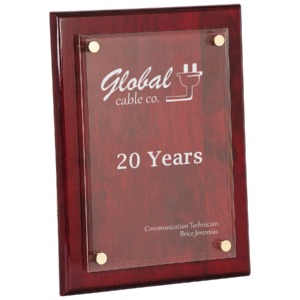 9" x 12" Rosewood Piano Finish Floating Acrylic Plaque
