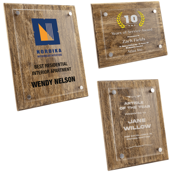 Barnwood Floating Acrylic Plaque Sample Set