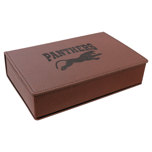 6 oz. Football Laserable Leatherette Flask Gift Set